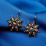 Silver Replica hand-Painting Earrings | Best Oxidized Antique Design Hook Earring - "Black-2"