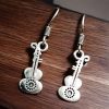 Oxidised Guitar Earrings | Designer German Silver Casual-wear Jewelry