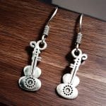 Oxidised Guitar Earrings | Best Designer German Silver Casual-wear Jewelry