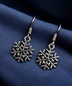 Oxidised Silver Plated Earrings in Snow Design | Best Daily-wear Jewelry