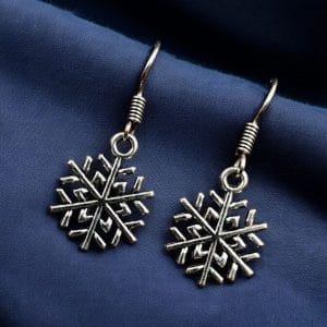 Oxidised Silver Plated Earrings in Snow Design | Best Daily-wear Jewelry
