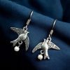 German Silver Bird Earring | Oxidised Hook Earring | Best Daily-wear Jewelry