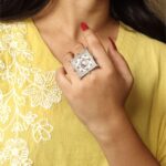 Best Silver Replica Rings | Traditional Square Shape Adjustable Ring For Girls