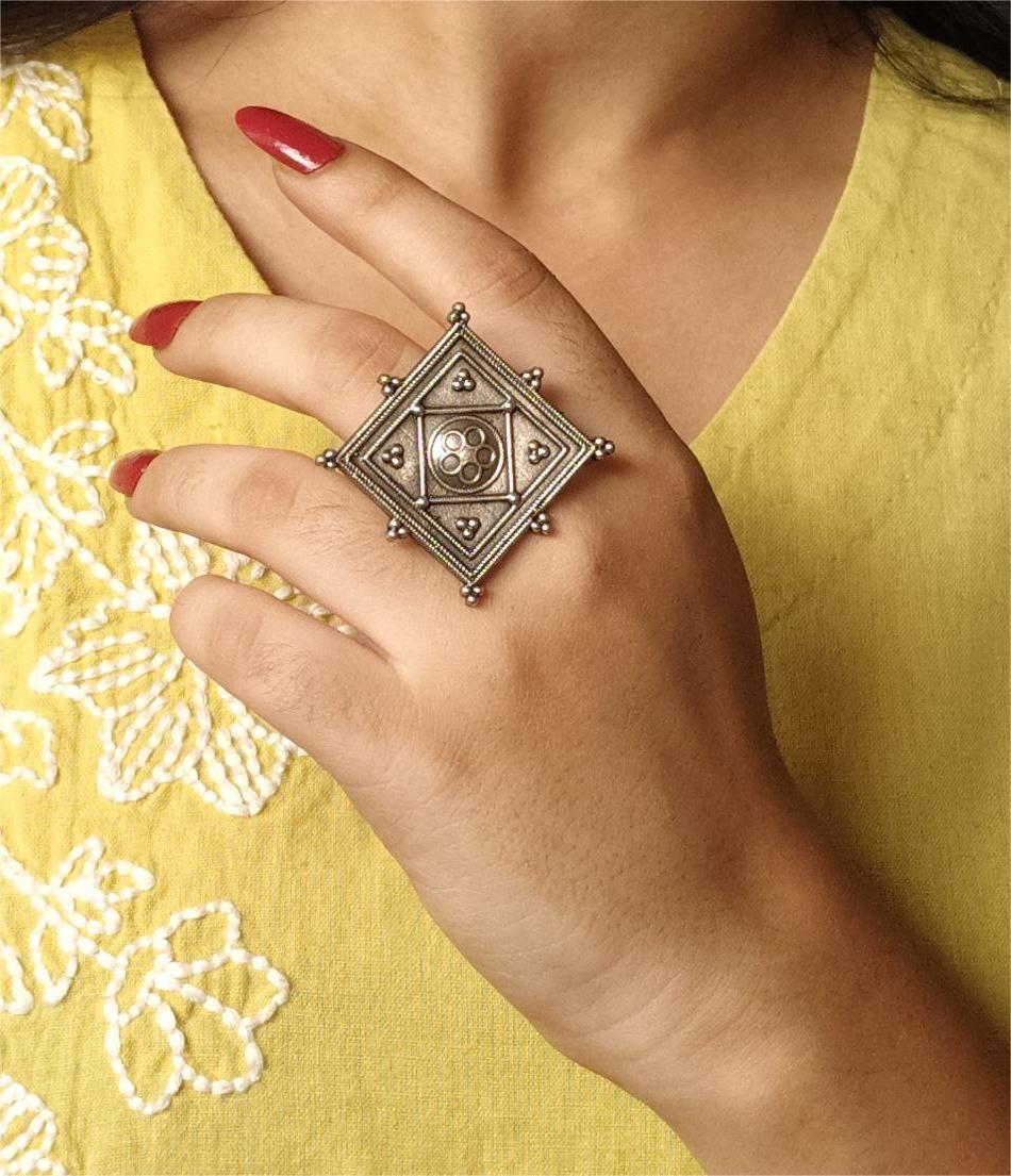 Best Silver Replica Rings | Traditional Square Shape Adjustable Ring For Girls 3 Best Silver Replica Rings | Traditional Square Shape Adjustable Ring For Girls