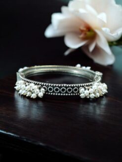 Oxidized Chudiya | Best Openable Bangle | Pearl Work Traditional Look Bracelet