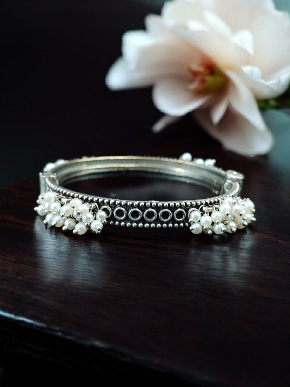 Oxidized Chudiya | Best Openable Bangle | Pearl Work Traditional Look Bracelet 1 Oxidized Chudiya | Best Openable Bangle | Pearl Work Traditional Look Bracelet