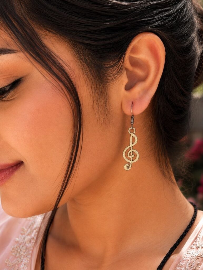 Oxidised Music Design Earrings | Affordable Premium Daily Wear Jewelry