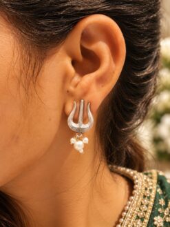 Oxidized German Silver Trishul Stud Earrings for Girls | Perfect Daily-Wear Jewellery