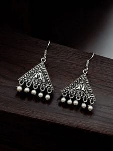 Oxidised Casual Wear Earrings | Light Weight German Silver Jewelry