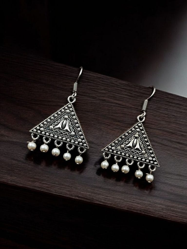 Oxidised Casual Wear Earrings | Light Weight German Silver Jewelry