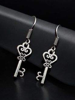 Oxidised key Style Earrings | German Silver Hook Earring For Girls