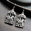 Oxidised Bird Cage Earrings | Best German Silver Hook Style Jewelry
