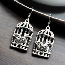 Oxidised Bird Cage Earrings | Best German Silver Hook Style Jewelry