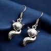 German Silver Fox Hook Earrings | Oxidised Light Weight Casual Wear Jewelry