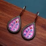 Hand-Painted Earrings | Best Silver Replica Party-Wear Jewelry For Girls - "Babypink"
