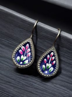 Hand-Painted Earrings | Silver Replica Party-Wear Jewelry For Girls