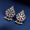 Oxidized German Silver Earrings – Stylish Lightweight Studs Jewelry for Girls