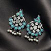 Oxidized German Silver Earrings – Stylish Lightweight Studs Jewelry for Girls