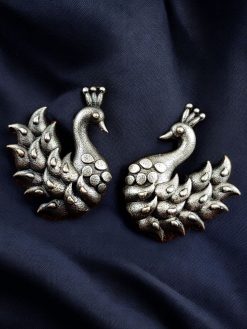 Oxidised Bird Stud Earrings | Antique Silver Look alike Best Sparrow Studs For Girls