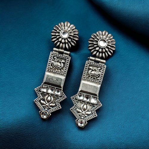 Elegant Oxidized Silver Replica Earrings | Premium Handmade Jewelry for Women