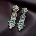 Elegant Oxidized Silver Replica Earrings | Premium Handmade Jewelry for Women - "Aqua"