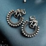 Silver Replica Elephant Earrings | Best Partywear Dangler Stud