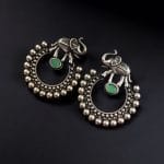 Silver Replica Elephant Earrings | Best Partywear Dangler Stud - "Mint"