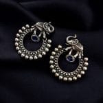 Bulk 18 Silver Replica Elephant Earrings | Best Partywear Dangler Stud - "Blue"