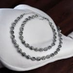 Premium Floral Silver Anklet with S-Lock, Perfect for Everyday Use