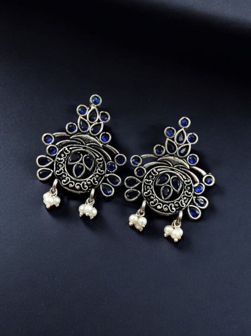 Perfect Stone Earring in Elegant German Silver Design for Women