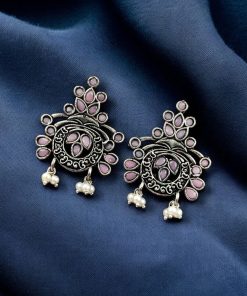 Perfect Stone Earring in Elegant German Silver Design for Women Perfect Stone Earrings in Elegant German Silver Design for Women