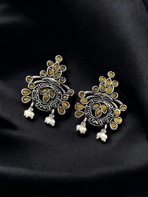 Perfect Stone Earring in Elegant German Silver Design for Women