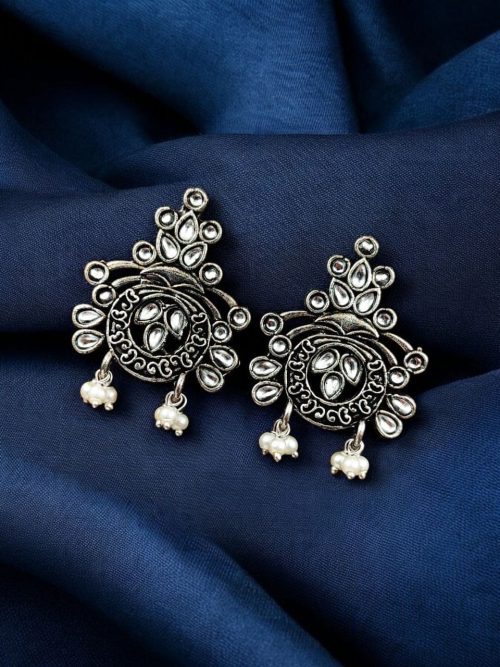 Perfect Stone Earring in Elegant German Silver Design for Women