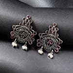 Perfect Stone Earrings in Elegant German Silver Design For Women - "Pink"