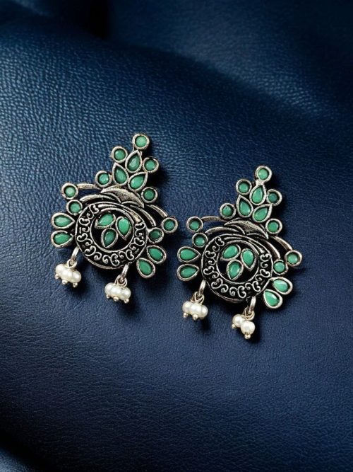 Perfect Stone Earring in Elegant German Silver Design for Women