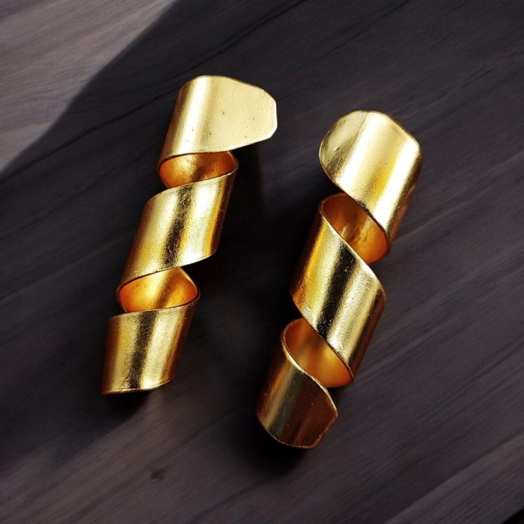 Bulk 756 Gold Plated Spiral Contemparary Earrings | Adorable Party-Wear Jewelry