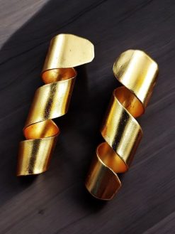 Gold-Plated Spiral Contemparary Earrings with a trendy and elegant spiral pattern, perfect for party-wear