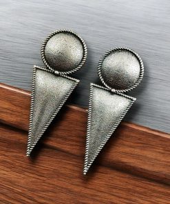 "Perfectly crafted silver replica antique brass stud earrings with vintage design."