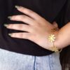 Handmade Flower Design Bracelet | Affordable Gold-Plated Cuff Bangles 6 photo 2025 09 27 12 43 17
