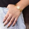 Handmade Flower Design Bracelet | Affordable Gold-Plated Cuff Bangles 8 photo 2025 09 27 12 43 18