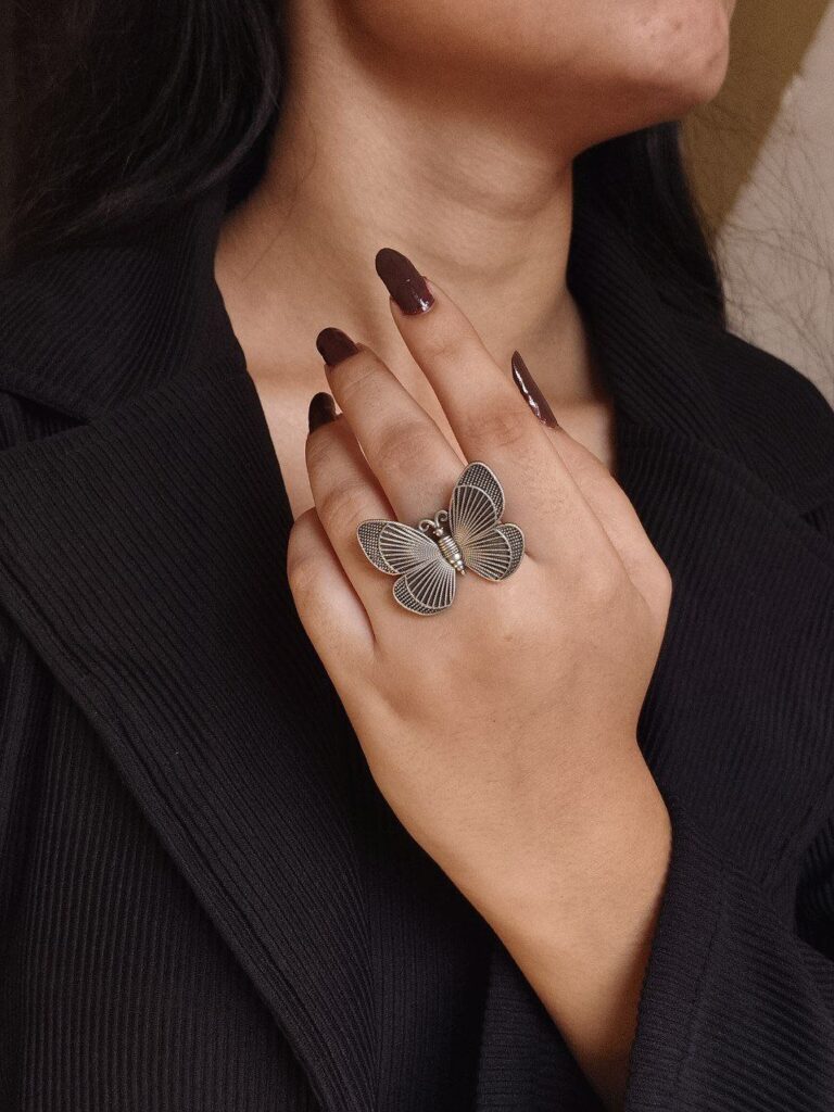 Butterfly Ring | Oxidised Silver Look Like Jewelry Accessrious | Perfect Adjustable Rings