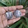 2 Paisa Coin Earrings | Silver Replica Oxidized Jewelry | Coins Hook Earring