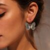Silver Replica Butterfly Hook Earrings with lightweight design, perfect for casual wear.