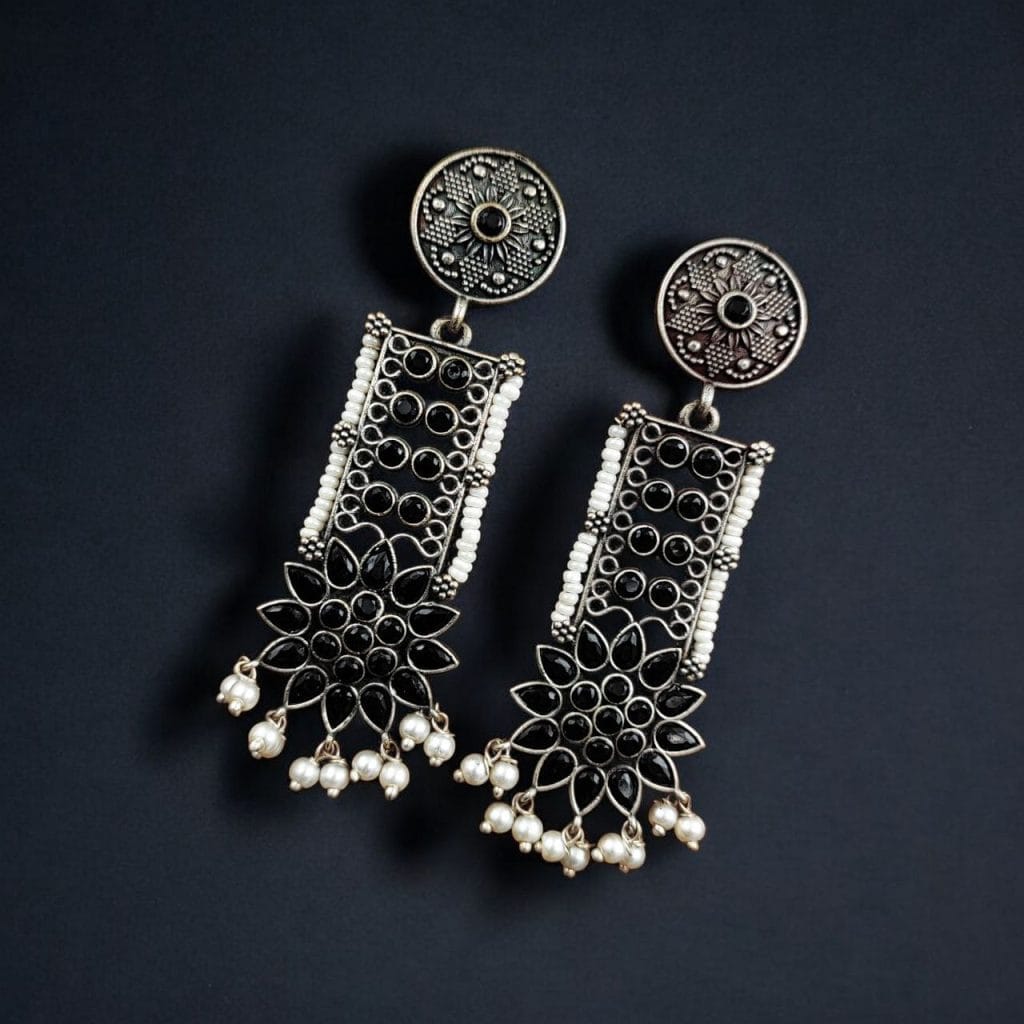 Bulk 726 Elegant Brass Stud Earrings with Stunning Stone Detailing for All Occasions - "Black"
