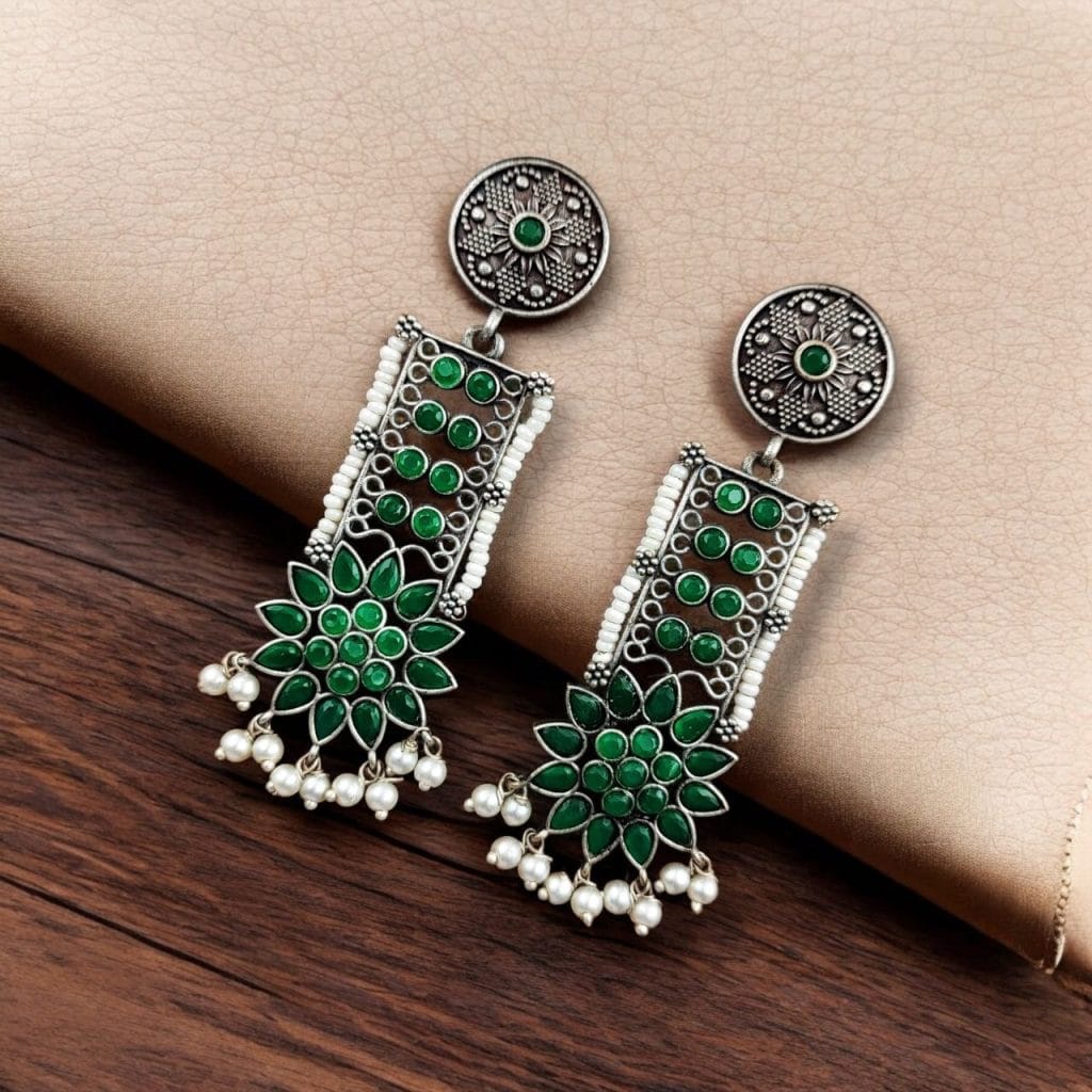Bulk 728 Elegant Brass Stud Earrings with Stunning Stone Detailing for All Occasions - "Green"