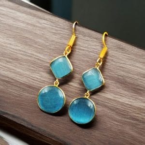 Stylish Monalisa Stone Hangings: The Best Earrings for Every Occasion - color: "Aqua"