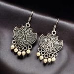 Peacock-Themed Silver-Plated Hook Earrings – A Perfect Statement Jewelry