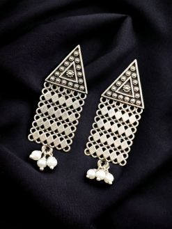 Brass triangle stud earrings with sleek, minimalist design – perfect for any occasion.
