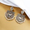 A pair of elegant stone stud earrings made from premium brass, featuring sparkling stones, perfect for every occasion.