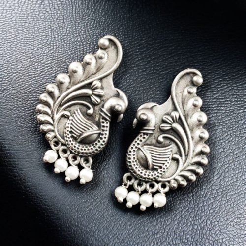 Perfect Brass Peacock Stud Earrings with intricate design, ideal for enhancing traditional and modern outfits